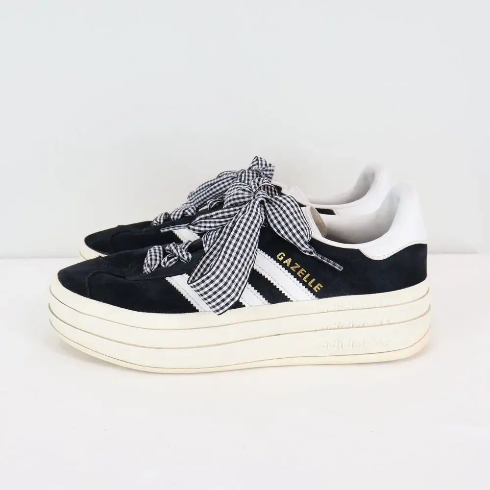 Adidas Women's Gazelle Bold Shoes Core Black Cloud White Core White Size 7